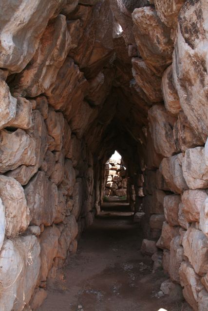 Tiryns - There are galleries on the Eastern and Southern sides 